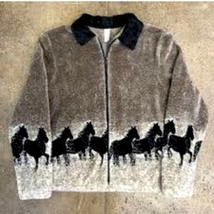 Vintage horse sweater. 🐎Sherpa and fleece🐴